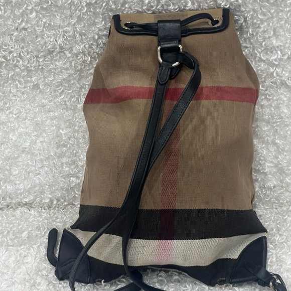 BURBERRY Overdyed Canvas Mega Check Medium Chiltern Backpack main image 13
